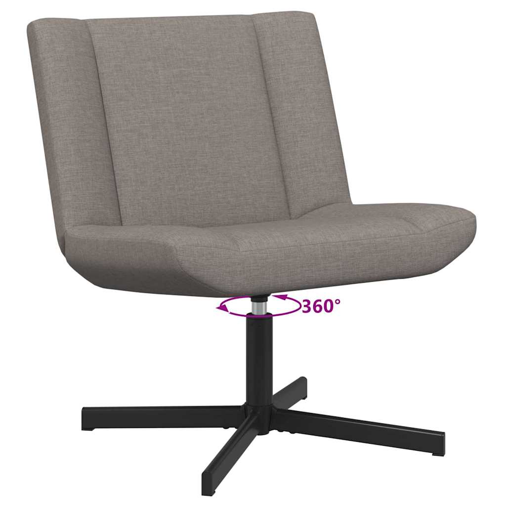 vidaXL Swivel Chair Taupe 63 x 75 x 76 cm Fabric