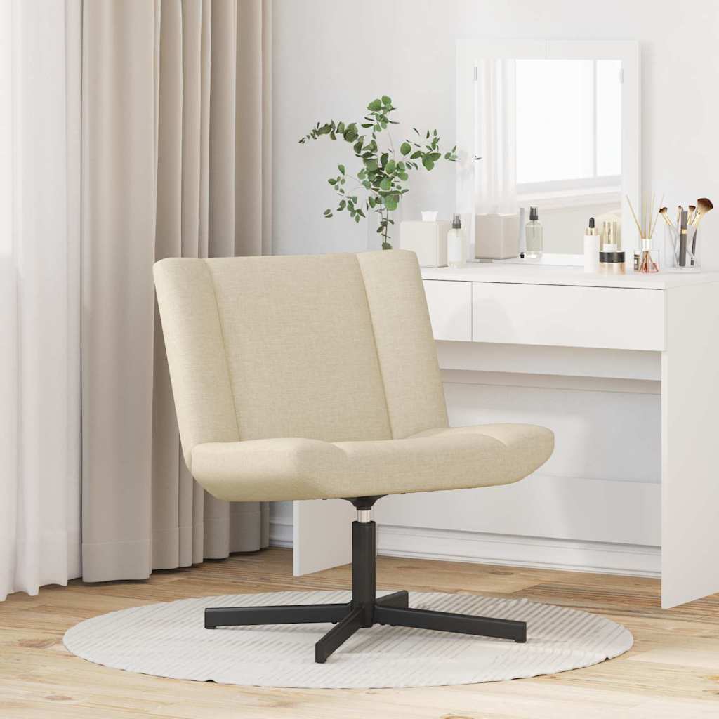 vidaXL Swivel Chair Cream 63 x 75 x 76 cm Fabric