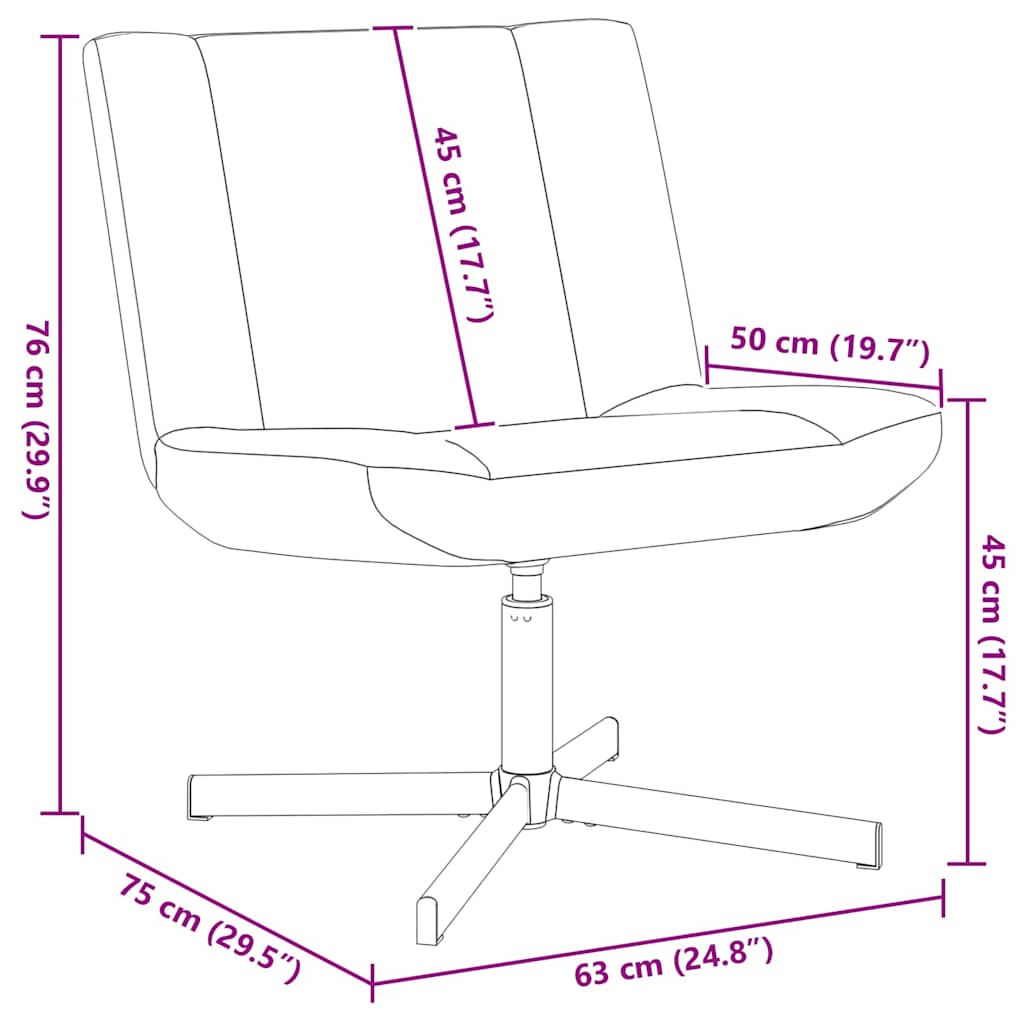 vidaXL Swivel Chair Cream 63 x 75 x 76 cm Fabric