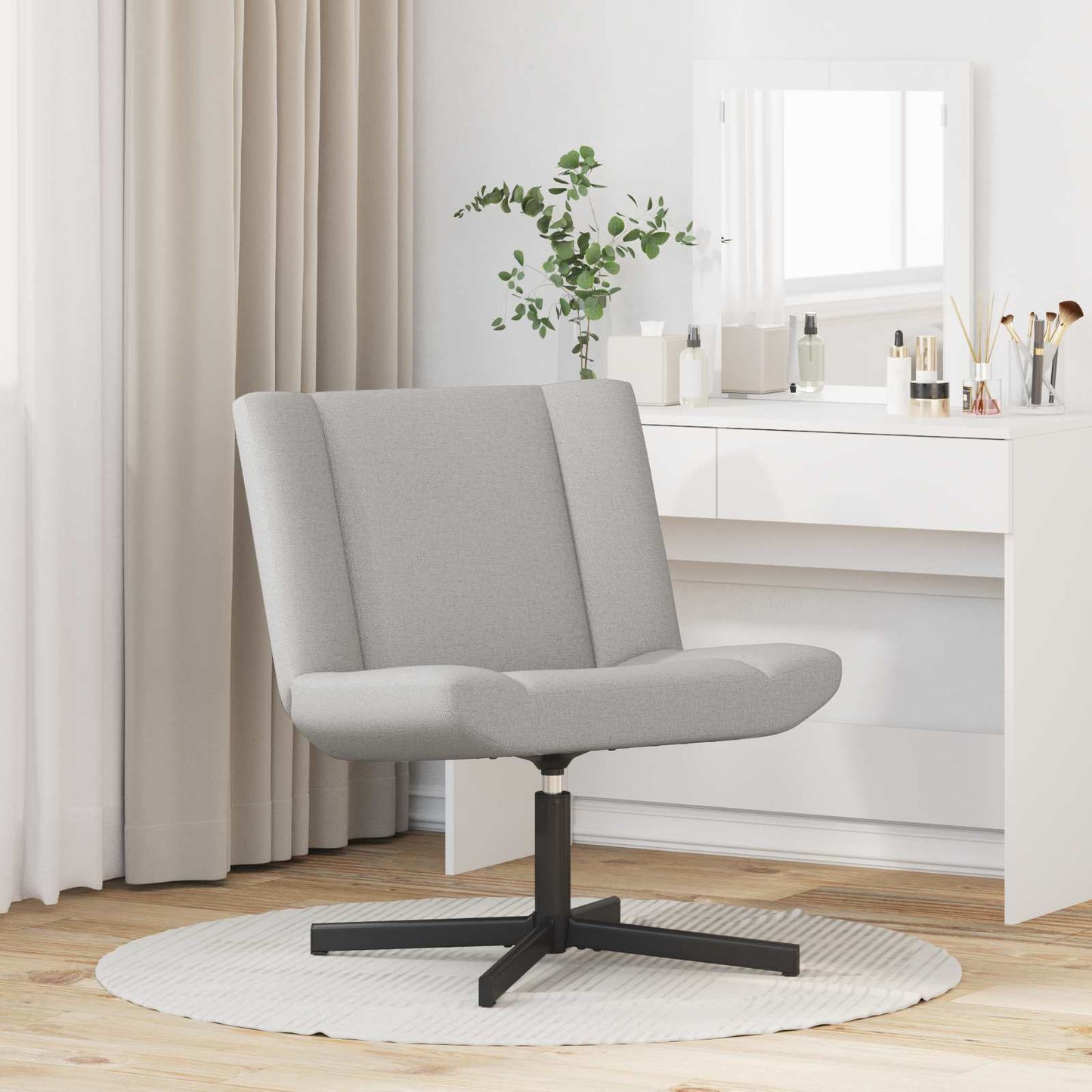 vidaXL Swivel Chair Cloud Grey 63 x 75 x 76 cm Fabric