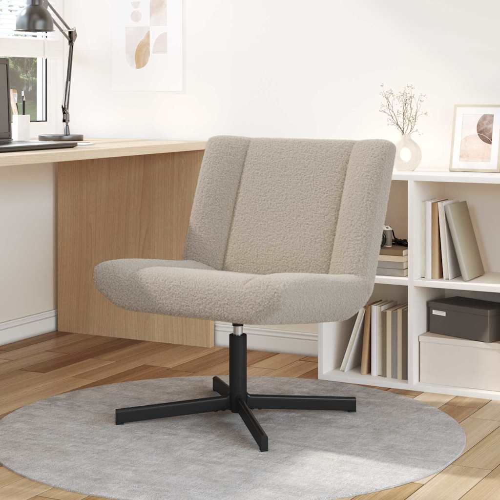 vidaXL Swivel Chair Light Grey 63 x 75 x 76 cm Sheepskin