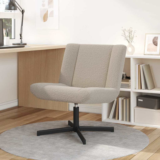 vidaXL Swivel Chair Light Grey 63 x 75 x 76 cm Sheepskin