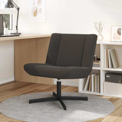 vidaXL Swivel Chair Dark Grey 63 x 75 x 76 cm Sheepskin