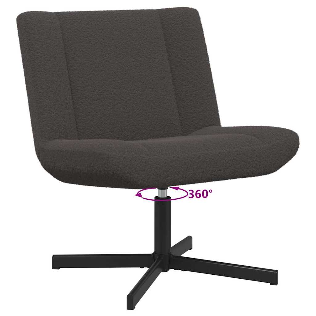 vidaXL Swivel Chair Dark Grey 63 x 75 x 76 cm Sheepskin