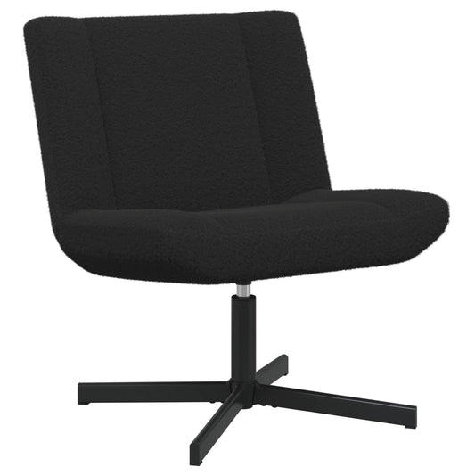 vidaXL Swivel Chair Black 63 x 75 x 76 cm Sheepskin