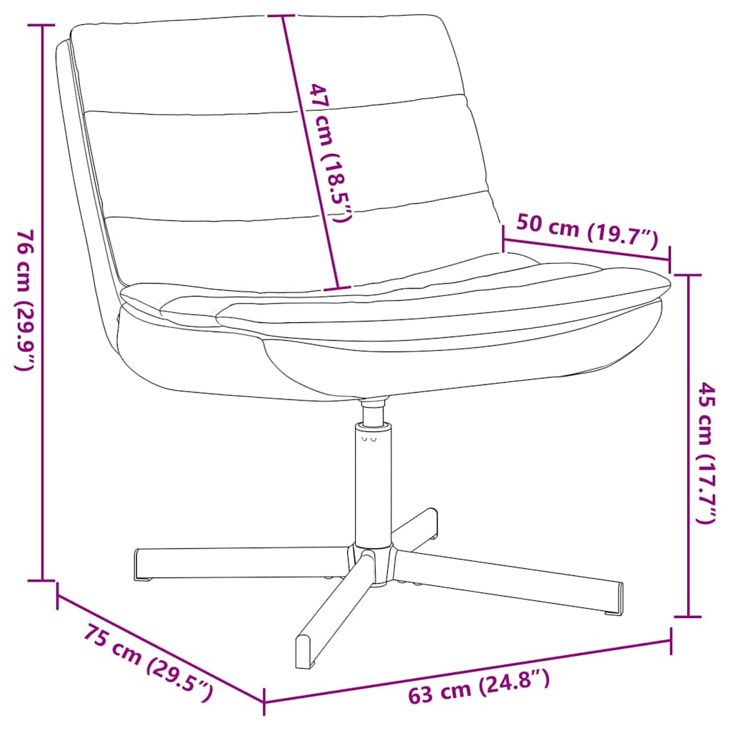 vidaXL Swivel Chair Brown 63 x 75 x 76 cm Shiny PU