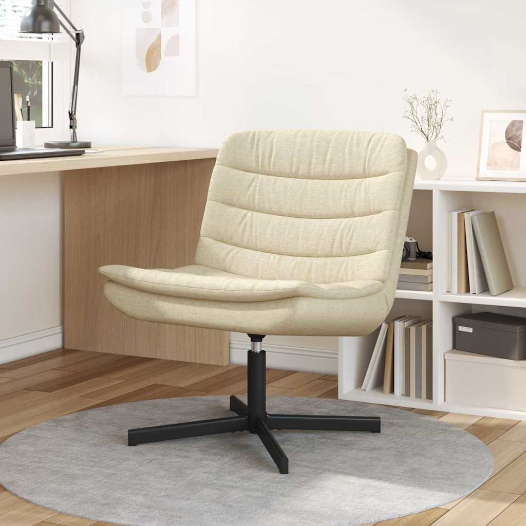 vidaXL Swivel Chair Cream 63 x 75 x 76 cm Fabric