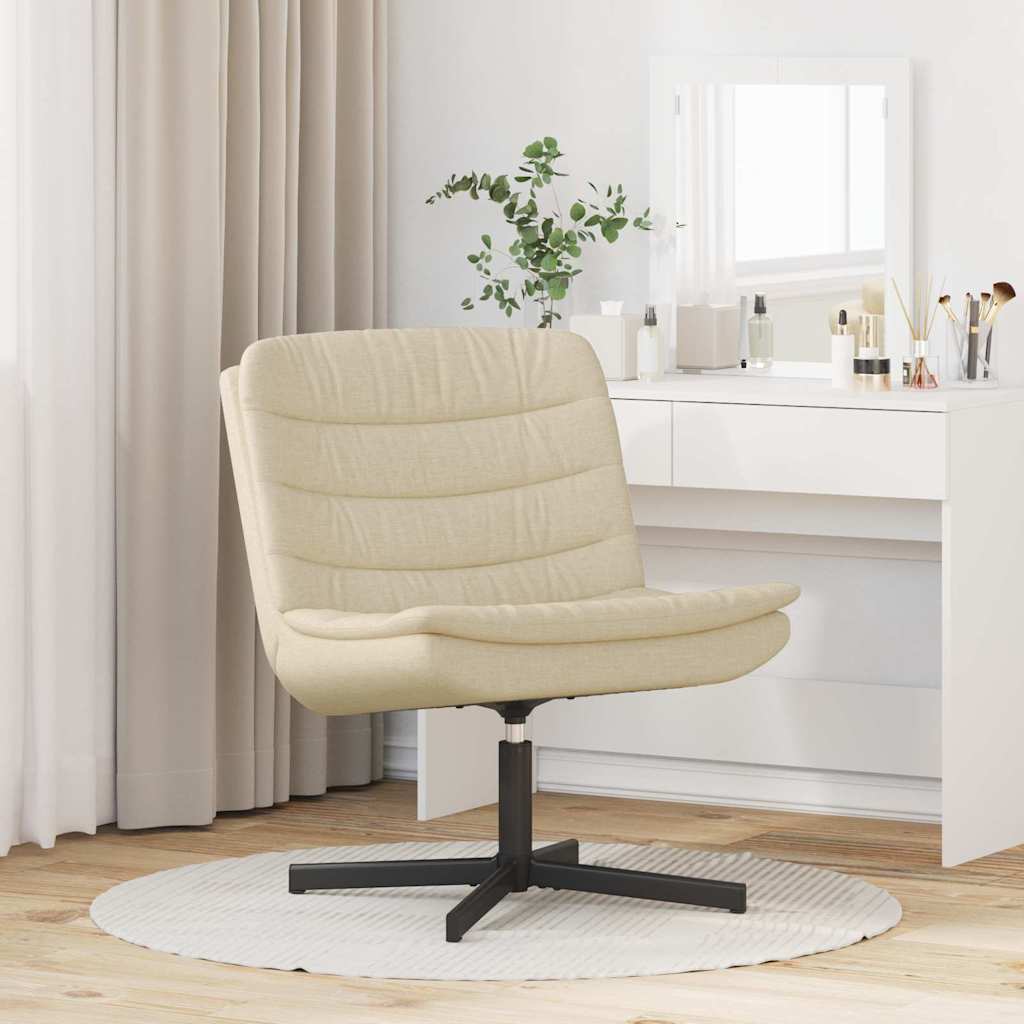 vidaXL Swivel Chair Cream 63 x 75 x 76 cm Fabric