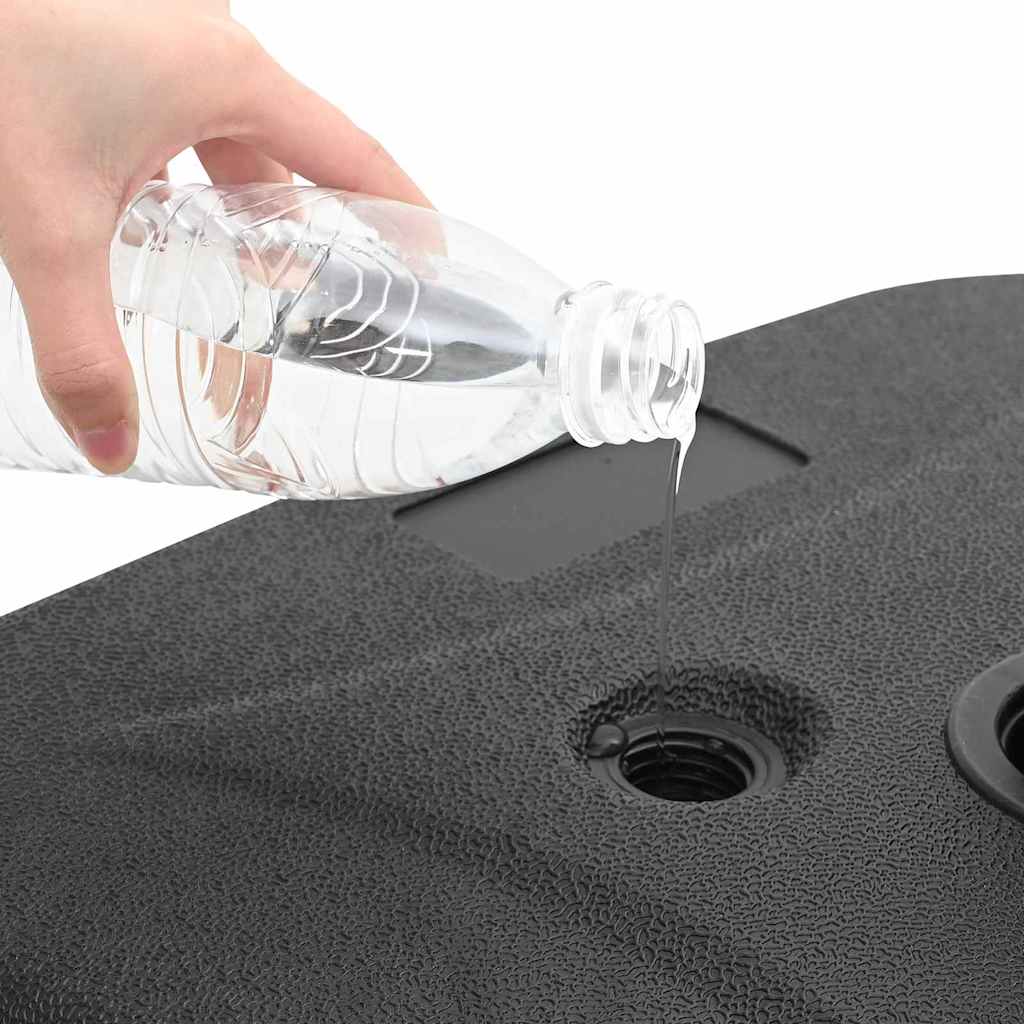 vidaXL Parasol Base Black 45 x 45 x 29.5 cm High-density polyethylene