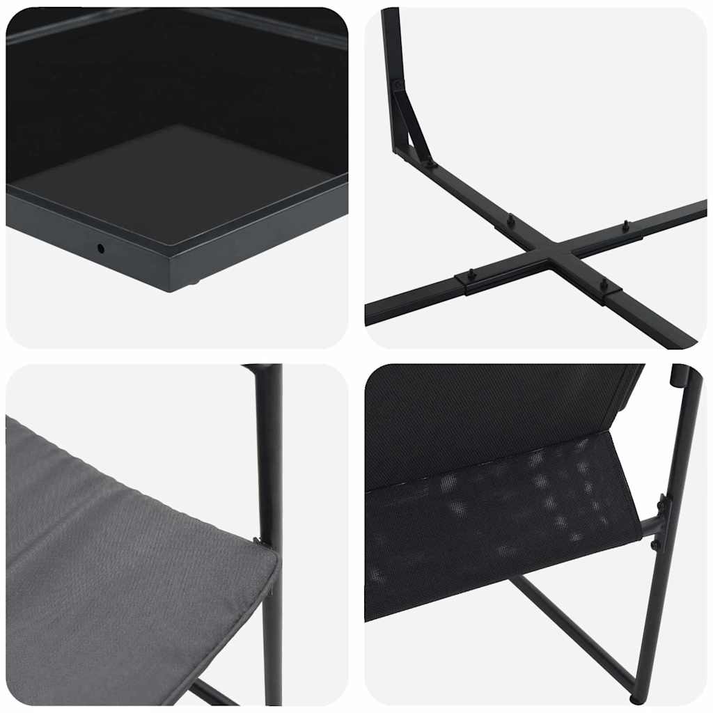vidaXL Garden Dining Set 5 pcs Black Steel