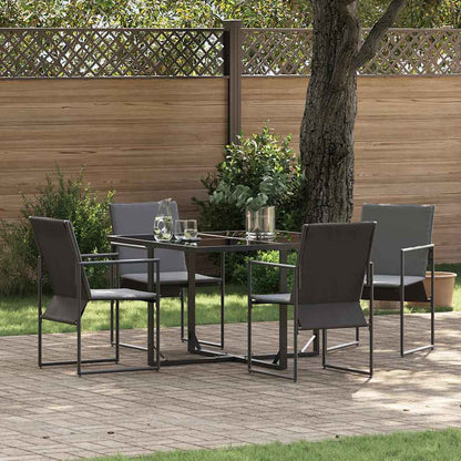 vidaXL Garden Dining Set 5 pcs Black Steel