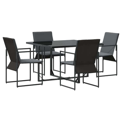 vidaXL Garden Dining Set 5 pcs Black Steel