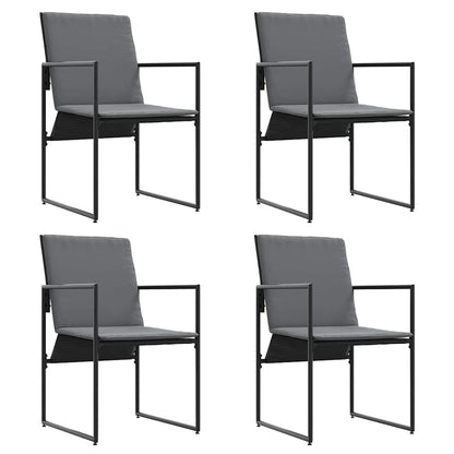 vidaXL Garden Dining Set 5 pcs Black Steel