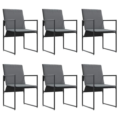 vidaXL Garden Dining Set 7 pcs Black Steel