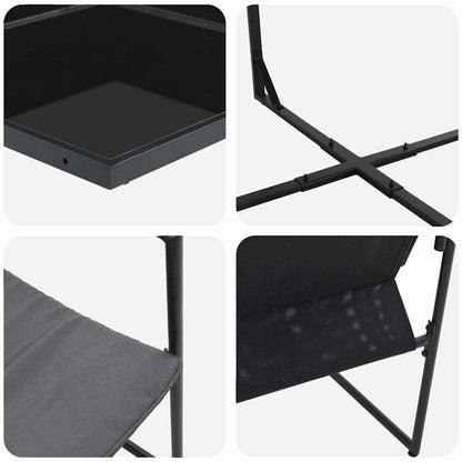 vidaXL Garden Dining Set 9 pcs Black Steel