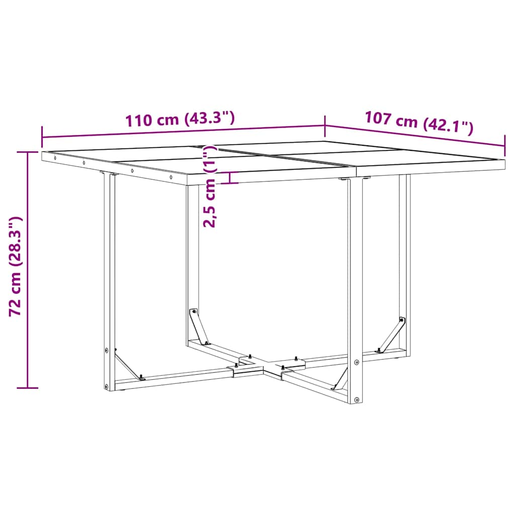 vidaXL Garden Dining Set 9 pcs Black Steel