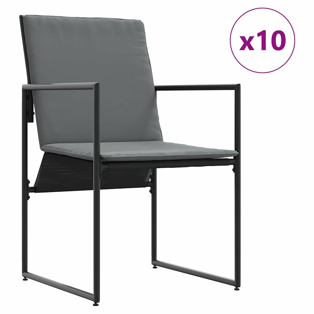 vidaXL Garden Dining Set 11 pcs Black Steel