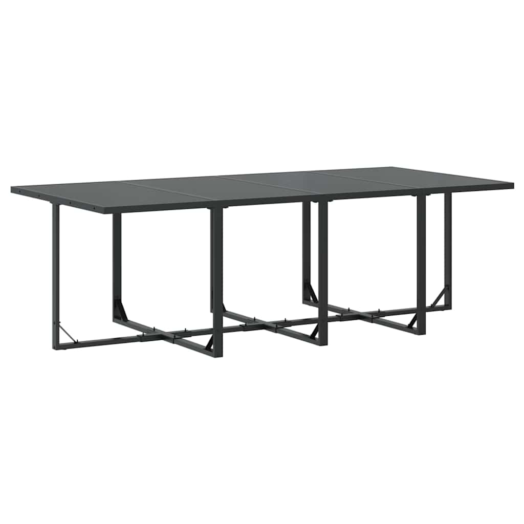vidaXL Garden Dining Set 13 pcs Black Steel