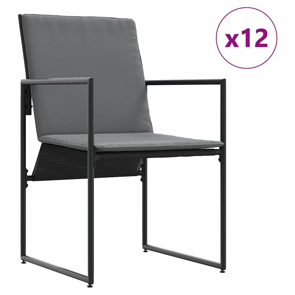 vidaXL Garden Dining Set 13 pcs Black Steel