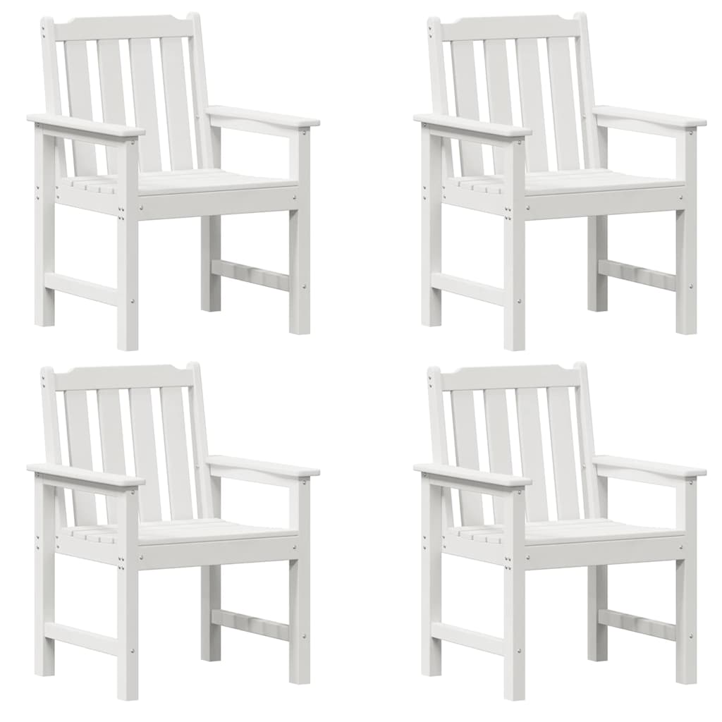 vidaXL Garden Chair 4 pcs White 65.5 x 59 x 88 cm Polyethylene