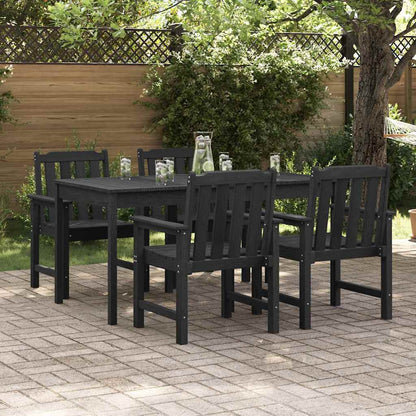 vidaXL Garden Chair 4 pcs Black 65.5 x 59 x 88 cm Polyethylene
