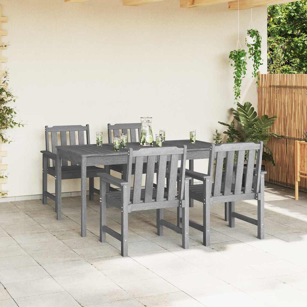 vidaXL Garden Chair 4 pcs Light Grey 65.5 x 59 x 88 cm Polyethylene