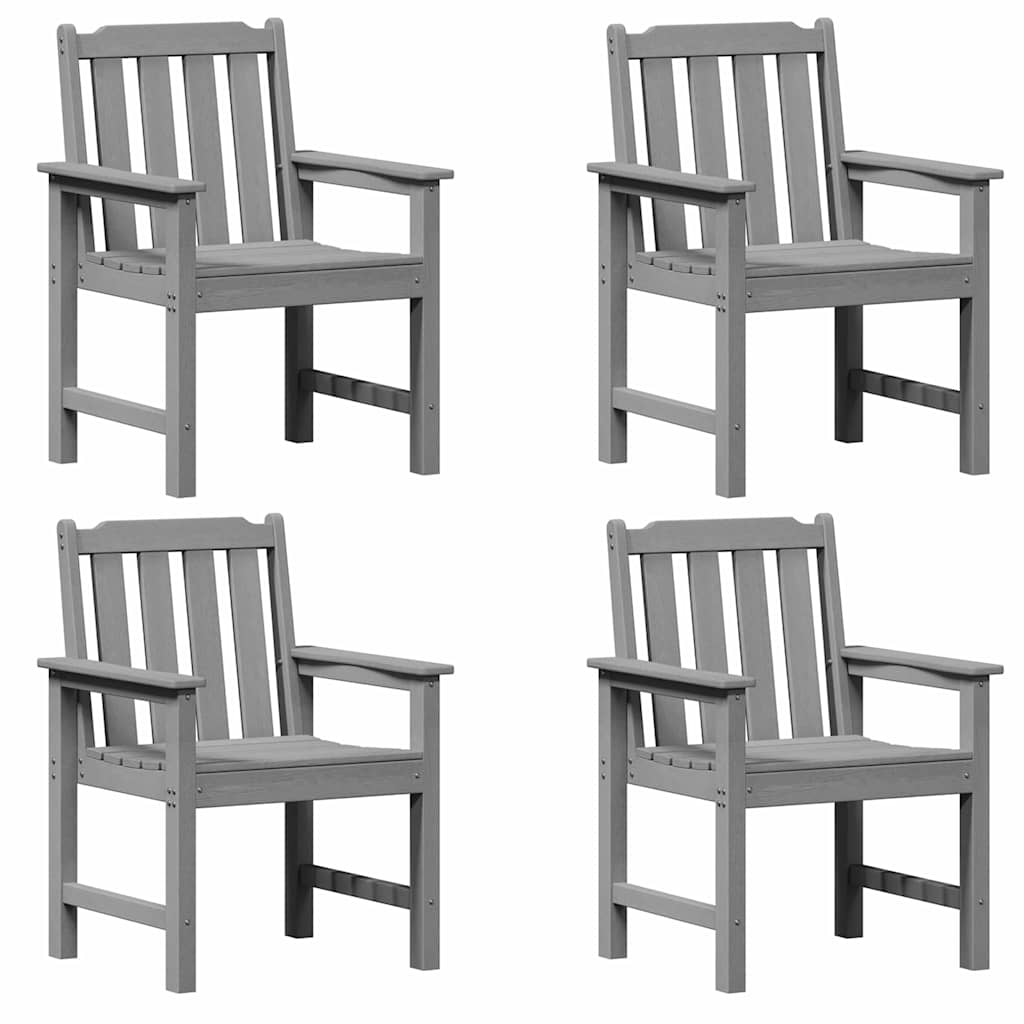 vidaXL Garden Chair 4 pcs Light Grey 65.5 x 59 x 88 cm Polyethylene
