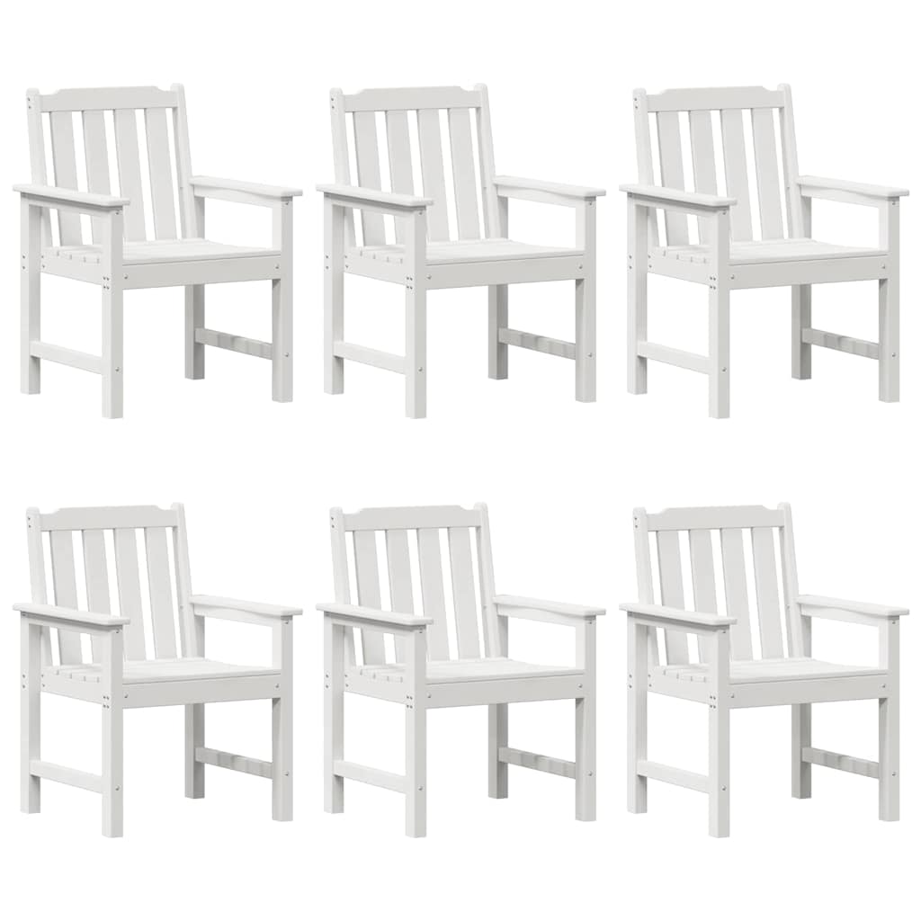 vidaXL Garden Chair 6 pcs White 65.5 x 59 x 88 cm Polyethylene
