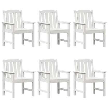 vidaXL Garden Chair 6 pcs White 65.5 x 59 x 88 cm Polyethylene