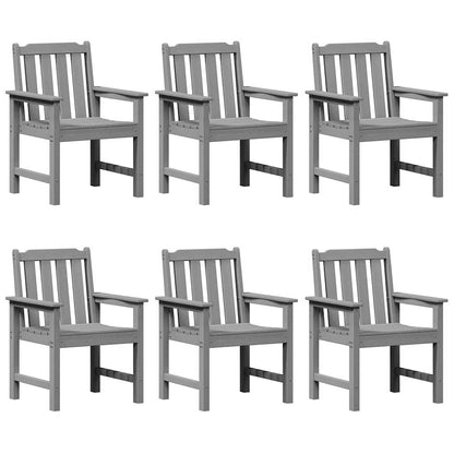 vidaXL Garden Chair 6 pcs Light Grey 65.5 x 59 x 88 cm Polyethylene