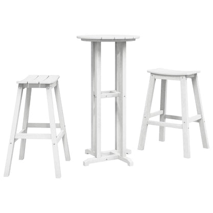 vidaXL Garden Bar Set 3 pcs White HDPE