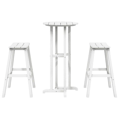 vidaXL Garden Bar Set 3 pcs White HDPE
