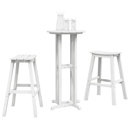 vidaXL Garden Bar Set 3 pcs White HDPE