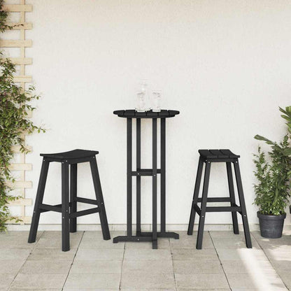 vidaXL Garden Bar Set 3 pcs Black HDPE