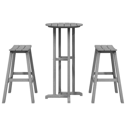 vidaXL Garden Bar Set 3 pcs Light Grey HDPE