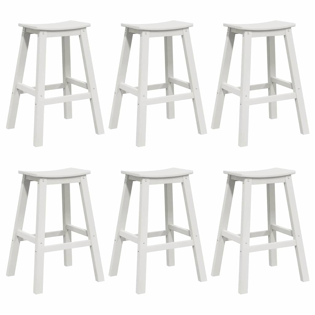 vidaXL Garden Bar Set 6 pcs White HDPE