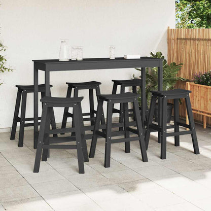 vidaXL Garden Bar Set 6 pcs Black HDPE