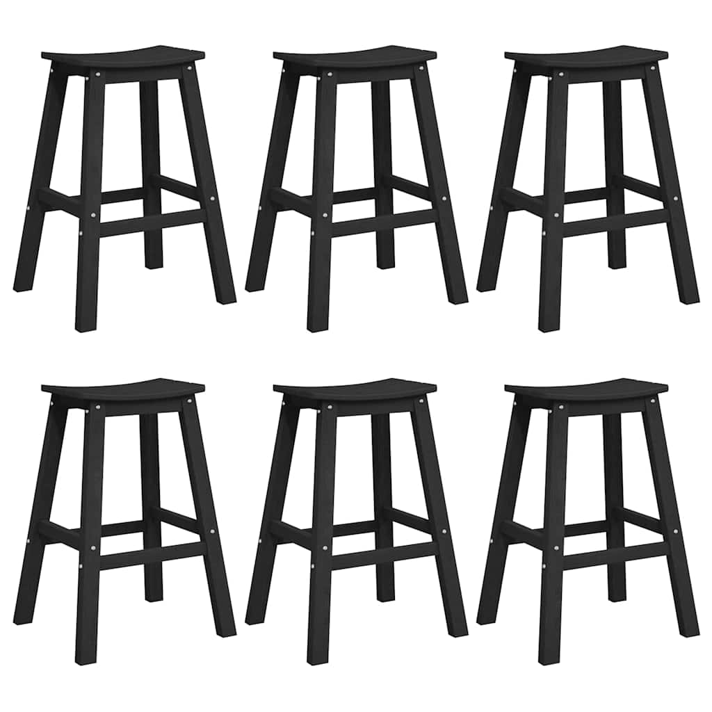 vidaXL Garden Bar Set 6 pcs Black HDPE
