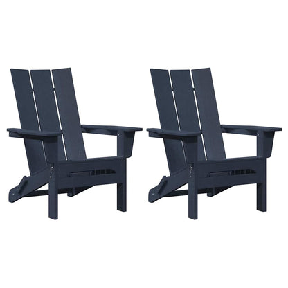 vidaXL Garden Lounge Furniture 2 pcs Navy 74.5 x 80.5 x 90cm Plastic