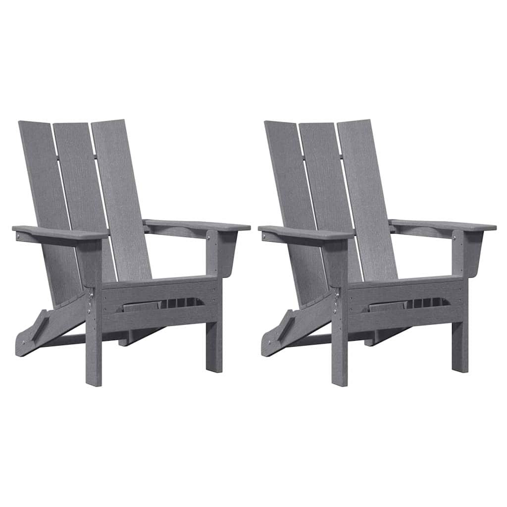 vidaXL Garden Chair 2 pcs Light Grey 80.5 x 74.5 x 92 cm Polyethylene