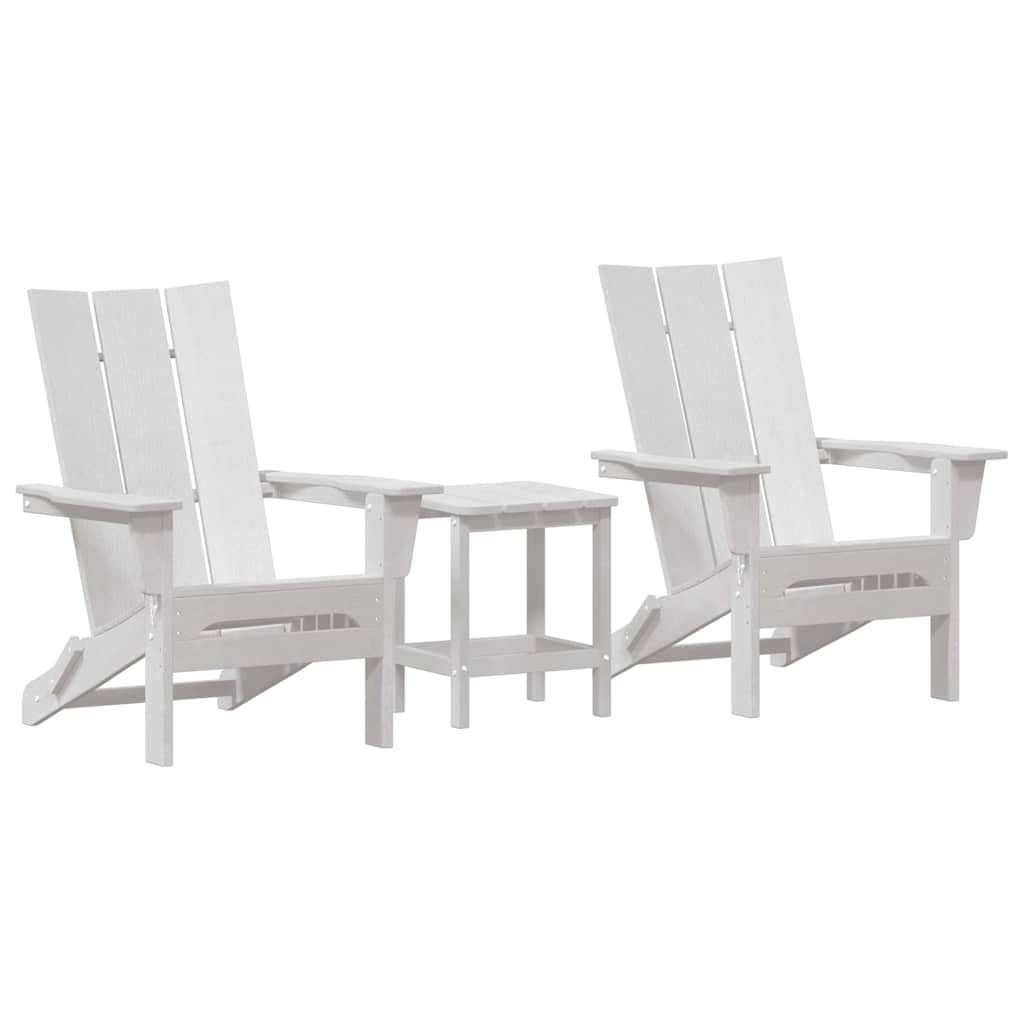 vidaXL Garden Chair 3 pcs White 80.5 x 74.5 x 92 cm Polyethylene