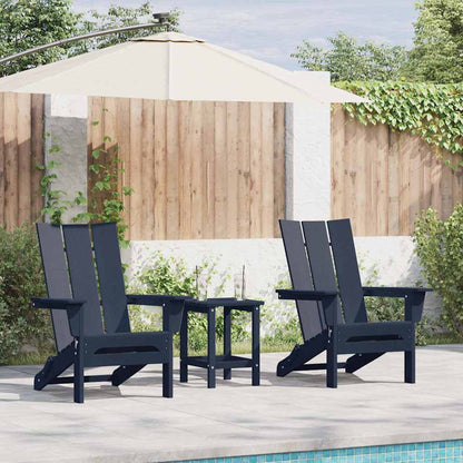 vidaXL Garden Chair 3 pcs Navy 80.5 x 74.5 x 92 cm Polyethylene