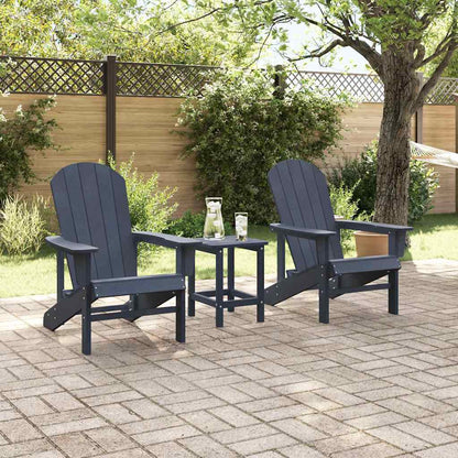 vidaXL Garden Chair 2 pcs Navy 82 x 74 x 92 cm Polyethylene