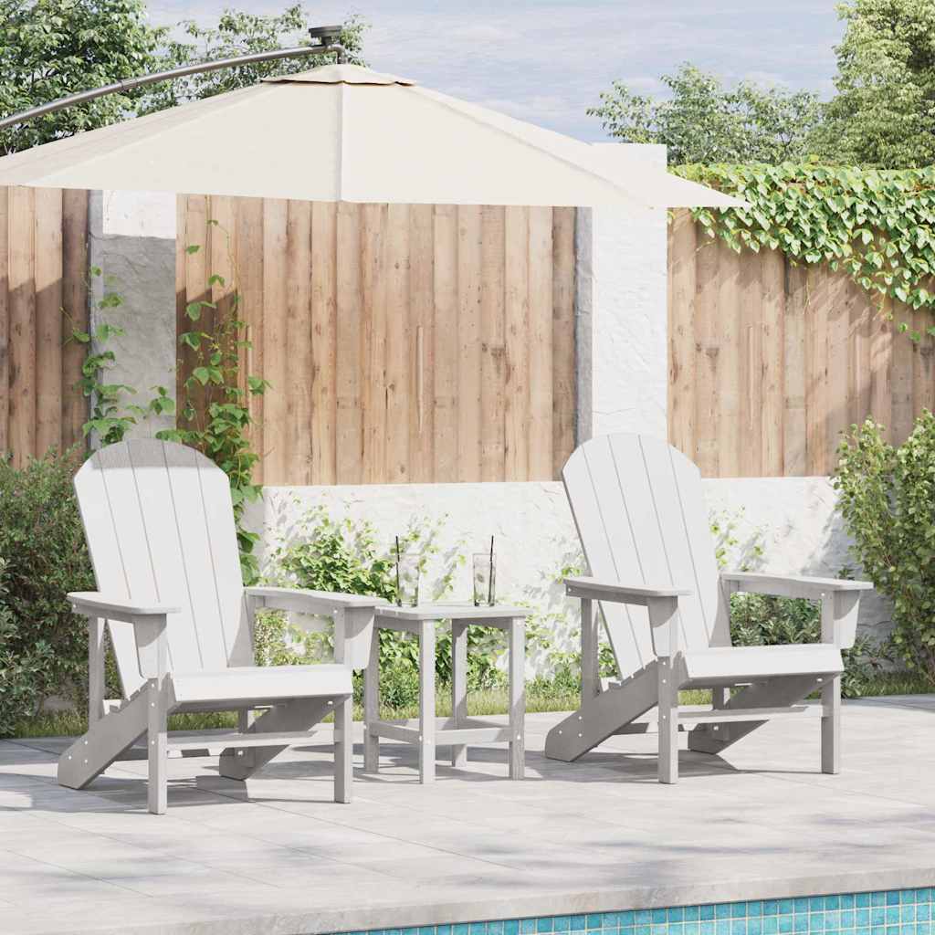 vidaXL Garden Chair 3 pcs White Polyethylene