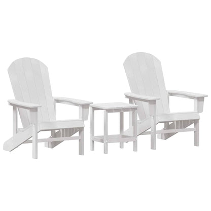 vidaXL Garden Chair 3 pcs White Polyethylene