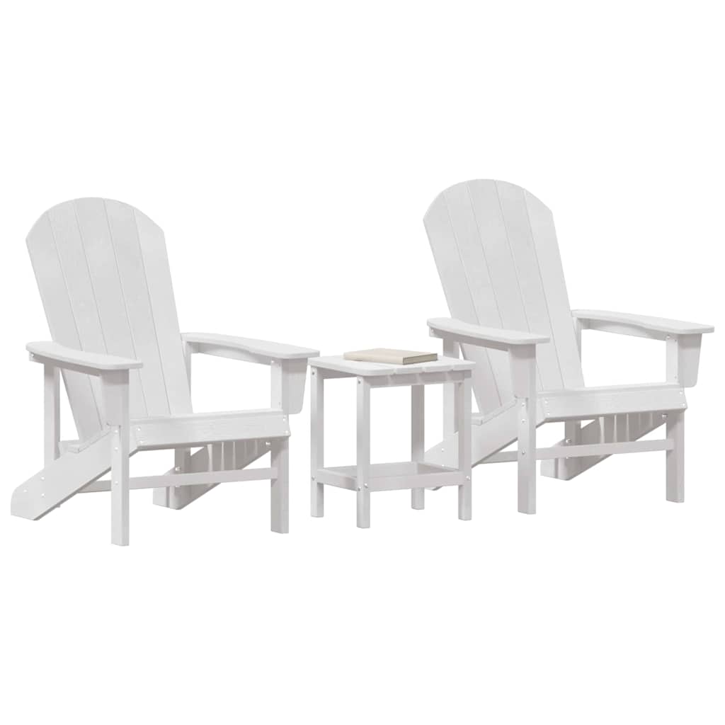 vidaXL Garden Chair 3 pcs White Polyethylene
