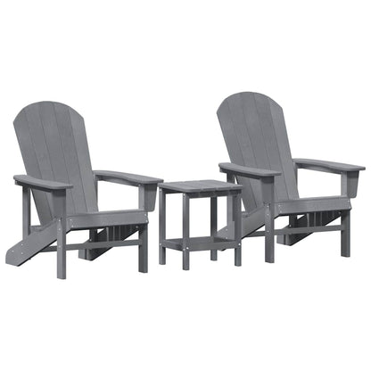 vidaXL Garden Chair 3 pcs Light Grey Polyethylene