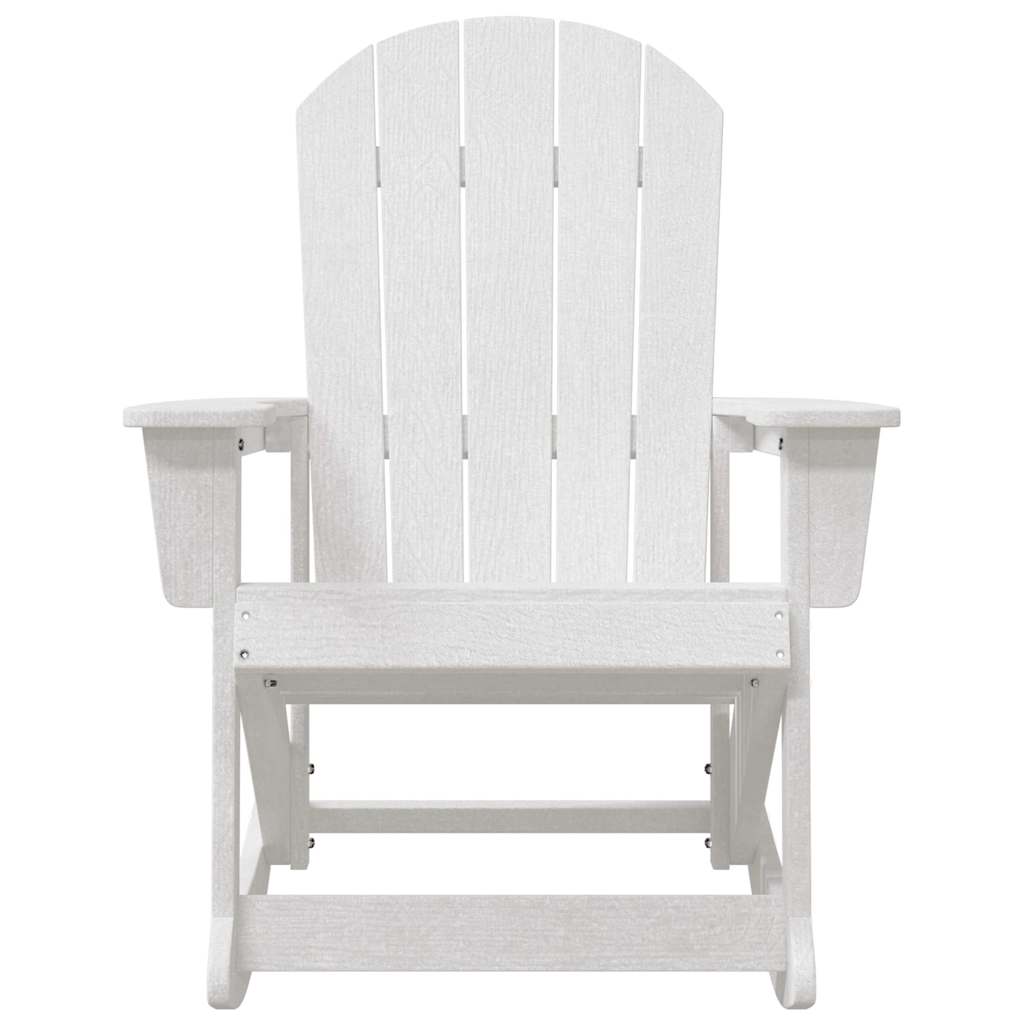 vidaXL Adirondack Rocking Chairs 2 pcs White HDPE
