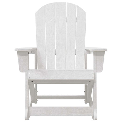 vidaXL Adirondack Rocking Chairs 2 pcs White HDPE