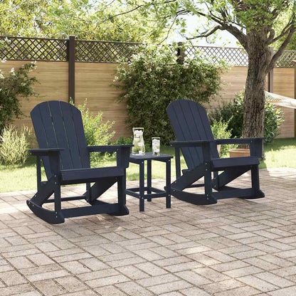 vidaXL Adirondack Rocking Chairs 2 pcs Navy Blue HDPE
